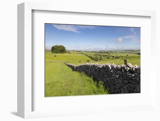 Dry Stone Wall, Farmers' Fields and a Copse of Trees, Limestone Way-Eleanor Scriven-Framed Photographic Print