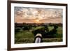 Dry Tortugas National Park, Florida - Sunset and Cannon-Lantern Press-Framed Premium Giclee Print