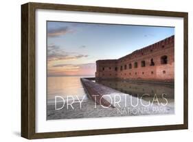 Dry Tortugas National Park, Florida - Sunset and Fort-Lantern Press-Framed Art Print