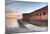 Dry Tortugas National Park, Florida - Sunset and Fort-Lantern Press-Mounted Art Print