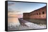 Dry Tortugas National Park, Florida - Sunset and Fort-Lantern Press-Framed Stretched Canvas