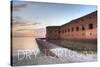 Dry Tortugas National Park, Florida - Sunset and Fort-Lantern Press-Stretched Canvas