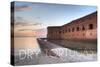 Dry Tortugas National Park, Florida - Sunset and Fort-Lantern Press-Stretched Canvas