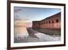 Dry Tortugas National Park, Florida - Sunset and Fort-Lantern Press-Framed Premium Giclee Print