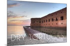 Dry Tortugas National Park, Florida - Sunset and Fort-Lantern Press-Mounted Premium Giclee Print