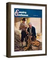 "Drying Field Corn," Country Gentleman Cover, November 1, 1944-Newell Convers Wyeth-Framed Giclee Print