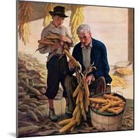 "Drying Field Corn,"November 1, 1944-Newell Convers Wyeth-Mounted Giclee Print