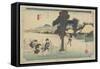 Drying Gourd Shavings, Minakuchi, C. 1833-Utagawa Hiroshige-Framed Stretched Canvas