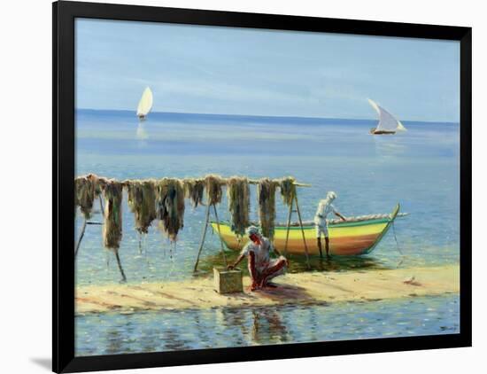 Drying Nets: Abu Dhabi-Edward Dawson-Framed Giclee Print