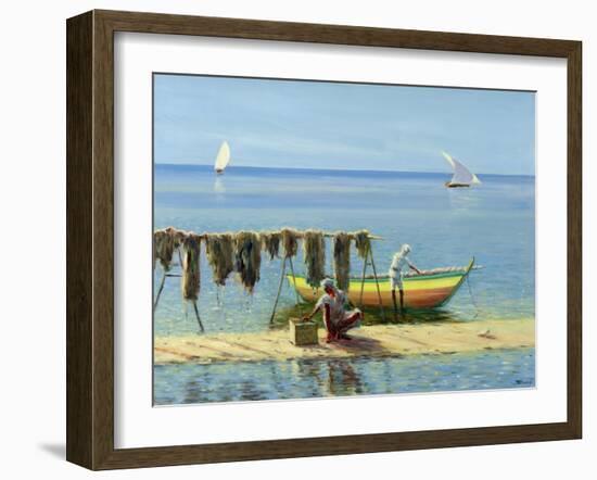 Drying Nets: Abu Dhabi-Edward Dawson-Framed Giclee Print