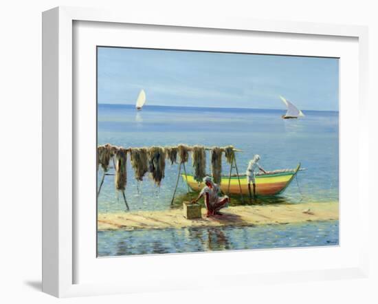 Drying Nets: Abu Dhabi-Edward Dawson-Framed Giclee Print