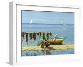 Drying Nets: Abu Dhabi-Edward Dawson-Framed Giclee Print