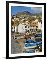 Drying Salt Cod (Bacalhau) and Fishing Boats in the Coast Harbour of Camara De Lobos, Portugal-Neale Clarke-Framed Photographic Print