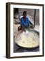 Drying the cassava in the African village of Datcha, Togo-Godong-Framed Photographic Print