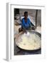 Drying the cassava in the African village of Datcha, Togo-Godong-Framed Photographic Print