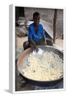 Drying the cassava in the African village of Datcha, Togo-Godong-Framed Photographic Print