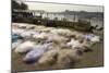 Drying the Nets at the Fishing Harbour on the Daman Ganga River, Daman, Gujarat, India, Asia-Tony Waltham-Mounted Photographic Print