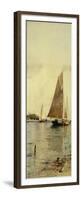 Drying the Sails, Oyster Boats, Patchogue, Long Island-Alfred Thompson Bricher-Framed Premium Giclee Print