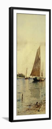 Drying the Sails, Oyster Boats, Patchogue, Long Island-Alfred Thompson Bricher-Framed Premium Giclee Print