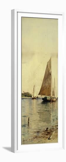 Drying the Sails, Oyster Boats, Patchogue, Long Island-Alfred Thompson Bricher-Framed Premium Giclee Print