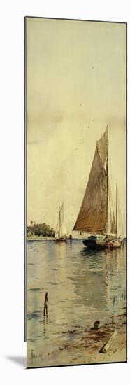 Drying the Sails, Oyster Boats, Patchogue, Long Island-Alfred Thompson Bricher-Mounted Premium Giclee Print