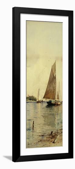 Drying the Sails, Oyster Boats, Patchogue, Long Island-Alfred Thompson Bricher-Framed Giclee Print