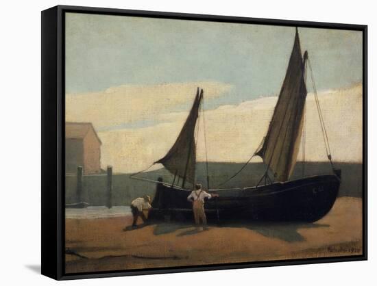 Drying the Sails-Bertram Nicholls-Framed Stretched Canvas