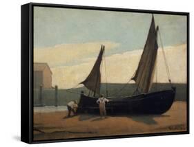 Drying the Sails-Bertram Nicholls-Framed Stretched Canvas