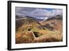 Drystone Wall on Lingmoor Fell Looks Towards Side Pike and Langdale Valley, Lake District, Cumbria-Adam Burton-Framed Photographic Print