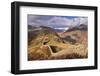 Drystone Wall on Lingmoor Fell Looks Towards Side Pike and Langdale Valley, Lake District, Cumbria-Adam Burton-Framed Photographic Print