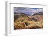 Drystone Wall on Lingmoor Fell Looks Towards Side Pike and Langdale Valley, Lake District, Cumbria-Adam Burton-Framed Photographic Print