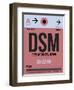 DSM Des Moines Luggage Tag I-NaxArt-Framed Art Print