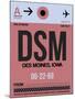 DSM Des Moines Luggage Tag I-NaxArt-Mounted Art Print