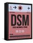 DSM Des Moines Luggage Tag I-NaxArt-Framed Stretched Canvas