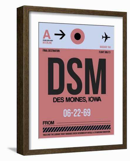 DSM Des Moines Luggage Tag I-NaxArt-Framed Art Print