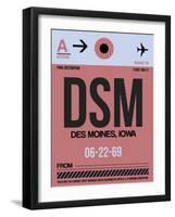 DSM Des Moines Luggage Tag I-NaxArt-Framed Art Print