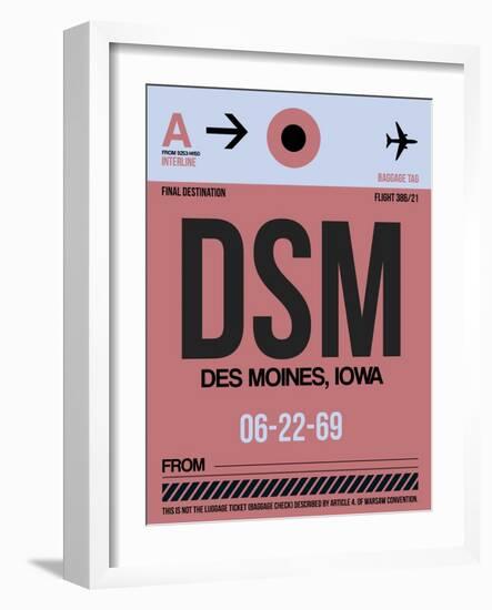 DSM Des Moines Luggage Tag I-NaxArt-Framed Art Print