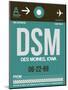 DSM Des Moines Luggage Tag II-NaxArt-Mounted Art Print