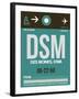 DSM Des Moines Luggage Tag II-NaxArt-Framed Art Print