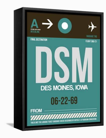DSM Des Moines Luggage Tag II-NaxArt-Framed Stretched Canvas