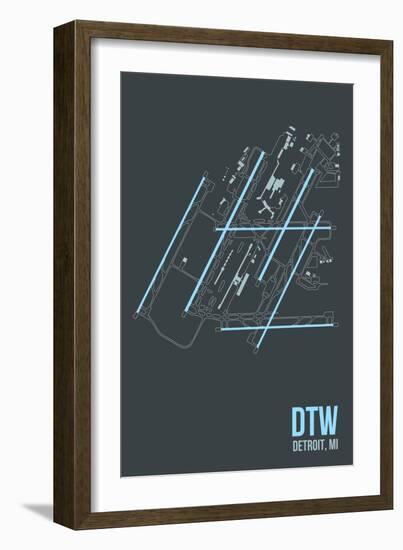 DTW Airport Layout-08 Left-Framed Giclee Print