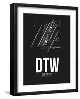 DTW Detroit Airport Black-NaxArt-Framed Art Print