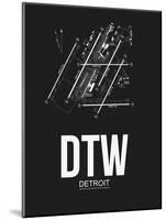 DTW Detroit Airport Black-NaxArt-Mounted Art Print