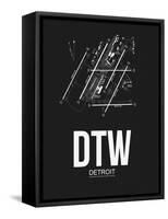 DTW Detroit Airport Black-NaxArt-Framed Stretched Canvas