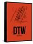 DTW Detroit Airport Orange-NaxArt-Framed Stretched Canvas