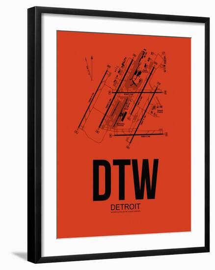 DTW Detroit Airport Orange-NaxArt-Framed Art Print