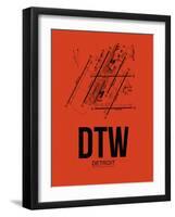 DTW Detroit Airport Orange-NaxArt-Framed Art Print