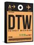 DTW Detroit Luggage Tag 1-NaxArt-Framed Stretched Canvas