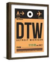 DTW Detroit Luggage Tag 1-NaxArt-Framed Art Print