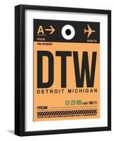 DTW Detroit Luggage Tag 1-NaxArt-Framed Art Print